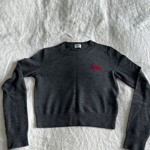 Aritzia Dark Gray Sweater with Red Detail